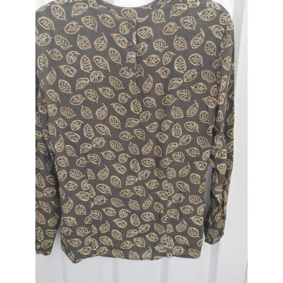 Vintage Rena Rowan for Seville Long Sleeve Top Leaf Design Sz 6 - Picture 3 of 4